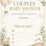 Blank Couples Baby Shower Invitation Template