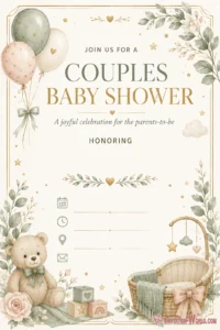 Blank Couples Baby Shower Invitation Template | Invitation World