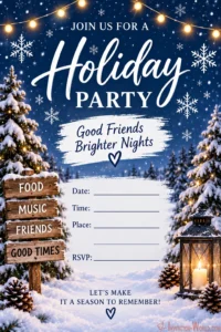 Holiday Party Blank Template | Invitation World