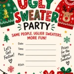 Ugly Sweater Party Blank Invitation Template | Invitation World