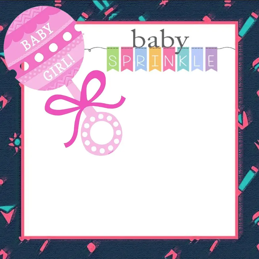 Baby Girl Sprinkle Invitation Card Baby Girl Sprinkle Invitation Card