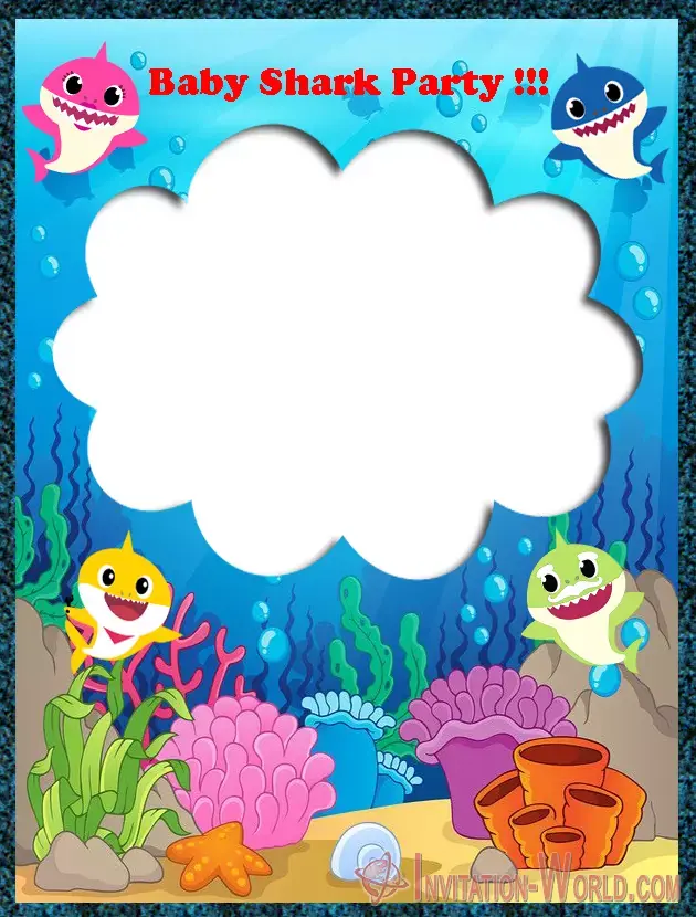 Custom Baby Shark Invitation Template