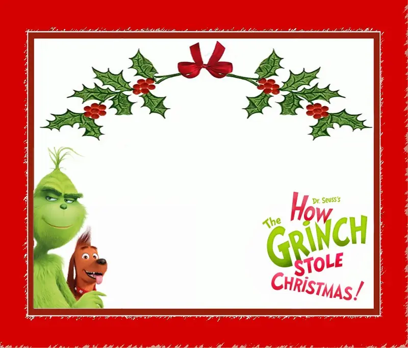 Dr. Seuss Grinch Christmas Invitation Card