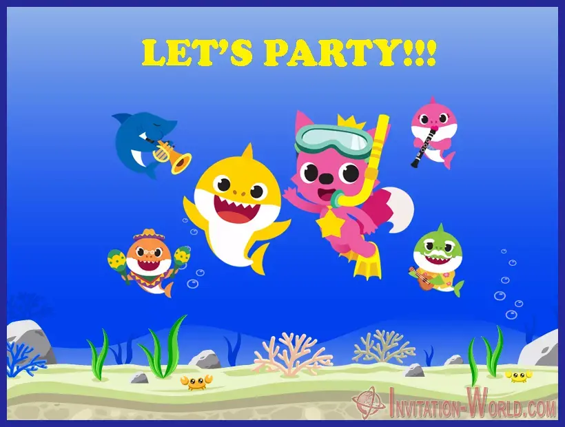 Editable Baby Shark Invitation Template