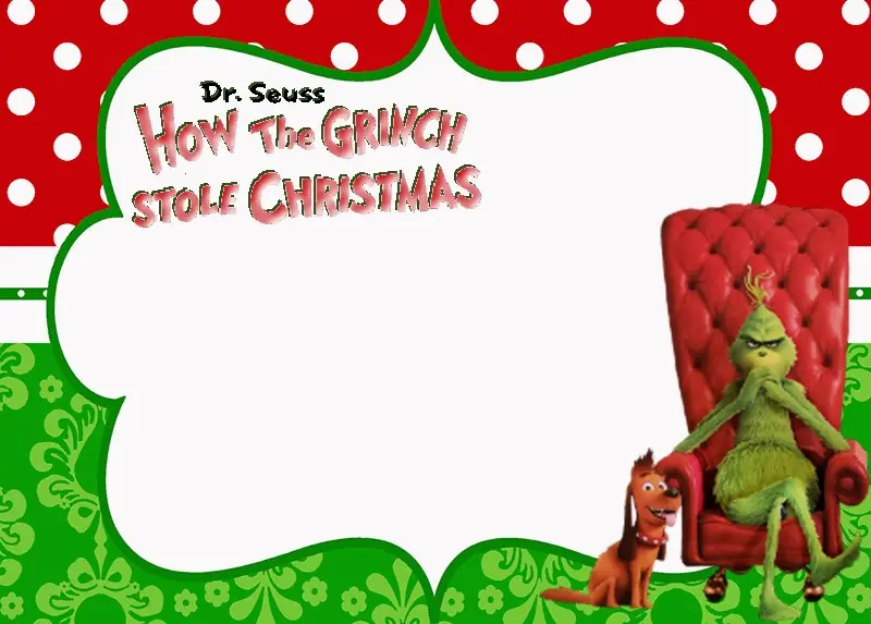 How the Grinch Stole Christmas Free Invitation